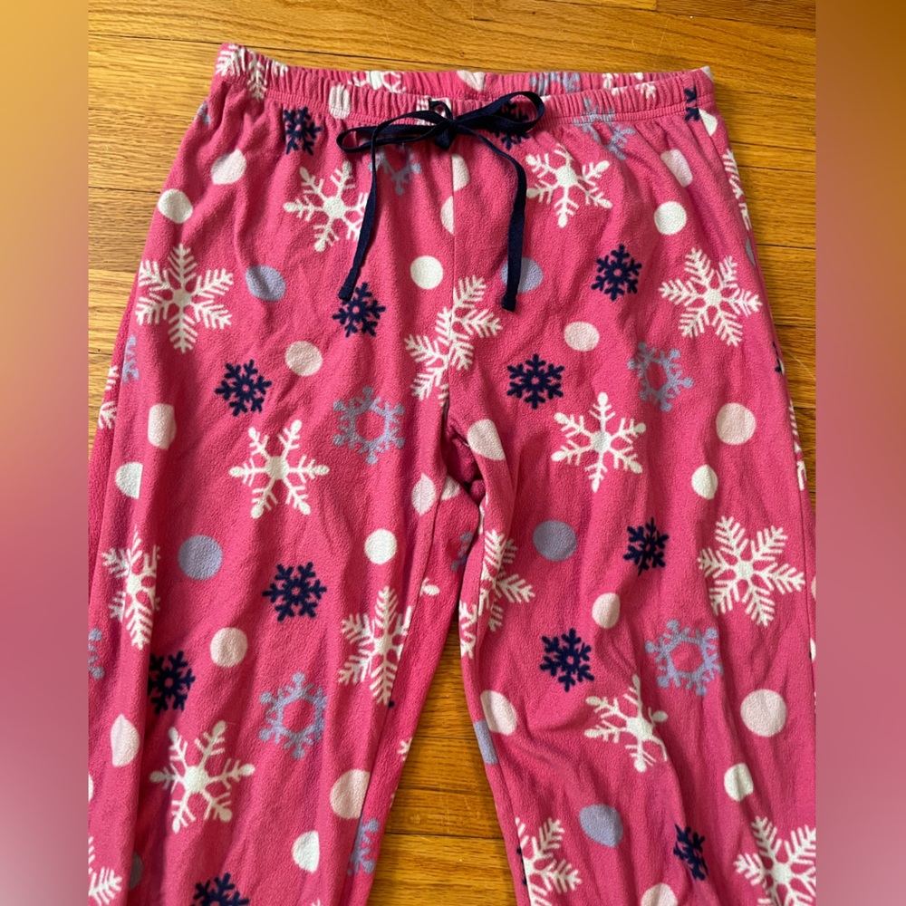 Pink Snowflake Pajama Bottoms